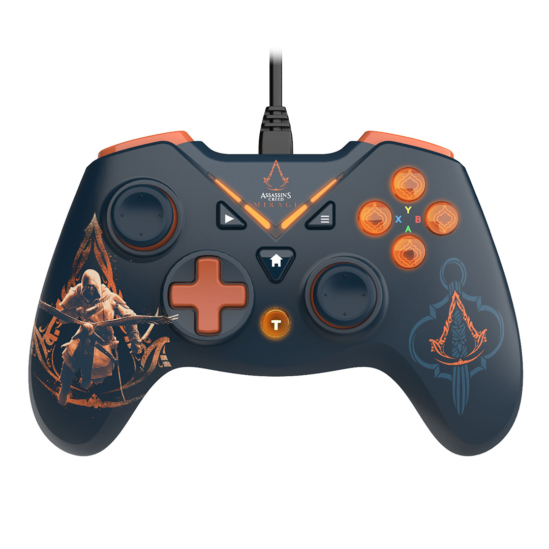 Herní ovladač s motivem Assassin's Creed Mirage